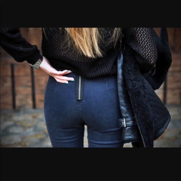 Acne Studios Denim - Acne jeans Rocca skin rinse back zipper high waist